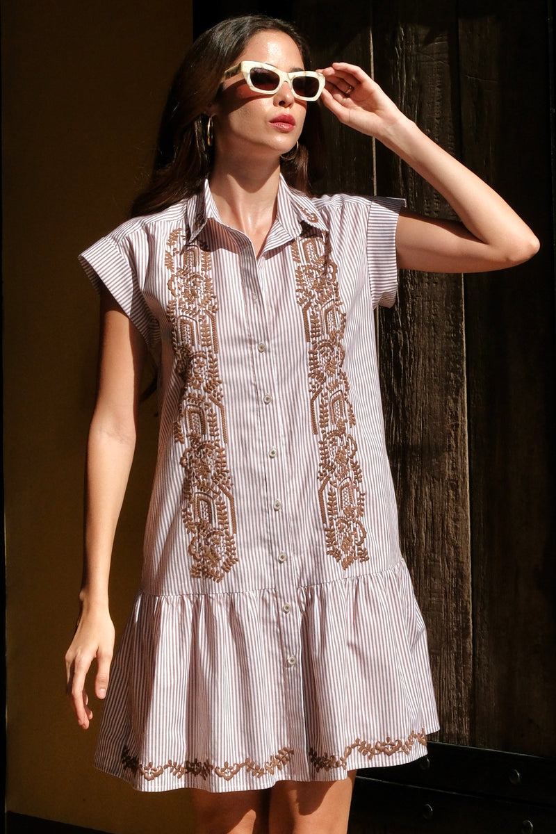 Michael Barong Dress, Mocha