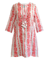 Pre-Order Consuelo White Tunic, Coral
